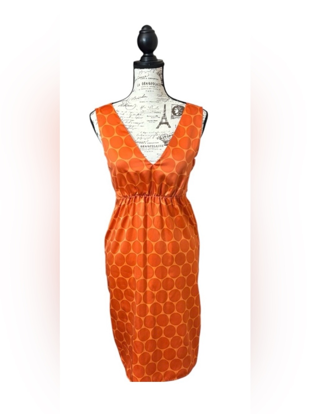 H&M Orange Polka Dot Midi Dress | Size S